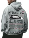 Moletom masculino com capuz RoseSeek com capuz vintage estampado para carros