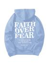 Moletom masculino com capuz RoseSeek Faith Over Fear Letter Graphic azul XL