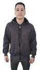Moletom Masculino com Ziper Blusa De Frio Casaco Com Capuz Bolso Agasalho Algodão Cinza mescla escuro Moletom Masculino com Ziper Blusa De Frio Casaco Com Capuz Bolso Agasalho Algodão Cinza mescla escuro