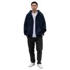 Moletom Masculino Com Zíper E Capuz Blusa De Frio Casaco Liso Premium