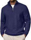 Moletom masculino COOFANDY leve 3/4 com zíper azul marinho