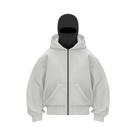 Moletom Masculino De Inverno Quente Com Capuz Balaclava E Zíper, Máscara Facial, Casual, Estilo Y2K,