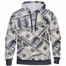 Moletom Masculino Dólar Estampa 3D Blusa de Frio Com Capuz Macio e Confortável de Poliéster