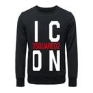 Moletom masculino DSQ ICON, pulôver quente, gola redonda, algodão