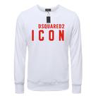 Moletom masculino DSQ ICON, pulôver quente, gola redonda, algodão