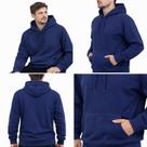 Moletom Masculino Flanelado com Capuz cor Azul Tamanho G