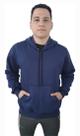 Moletom Masculino Liso Blusa De Frio Casaco Com Capuz Bolso Canguru Agasalho Algodão Azul