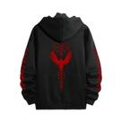 Moletom Masculino Preto Casual Com Capuz Para Outono/Inverno, Estilo Esportivo, Pullover Fashion