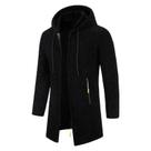 Moletom Masculino Preto com Capuz, Zíper e Manga Comprida - Jaqueta de Inverno Moletom Masculino Preto com Capuz, Zíper e Manga Comprida - Jaqueta de Inverno