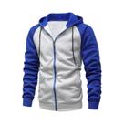 Moletom Masculino Slim Fit Com Capuz E Zíper, Manga Longa, Em Cores Contrastantes, Jaqueta Fashion