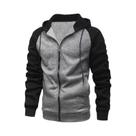 Moletom Masculino Slim Fit Com Capuz E Zíper, Manga Longa, Em Cores Contrastantes, Jaqueta Fashion
