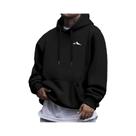 Moletom Masculino Solto Com Estampa De Montanha E Capuz, Moda Casual De Outono Inverno, Pullover
