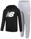 Moletom New Balance Boys, 2 peças, com capuz em malha waffle, preto (8)
