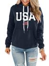 Moletom REVETRO USA Flag Print, manga comprida, azul marinho