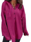 Moletom SHEWIN Oversized para mulheres com capuz folgado vermelho S
