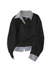 Moletom SOLY HUX feminino de grandes dimensões listrado preto S