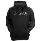 Moletom Streetwear Blessed Com Capuz Flanelado Agasalho de Frio Respect Abençoado Unissex Anjos Money