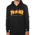 Moletom Thrasher Canguru Fechado Masculino Flame Logo Preto