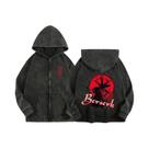 Moletom Unissex Com Zíper E Capuz Estampado Anime Berserk Harajuku Gótico De Algodão, Jaqueta Hip