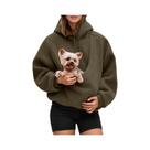 Moletom Unissex De Pelúcia Para Transporte De Animais De Estimação, Manga Longa, Bolsa Para Cães E