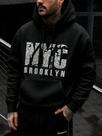 Moletom Unissex Estampa NYC Brooklyn Streetwear Urbano Casual Inverno Capuz Bolso Canguru Moletom Unissex Estampa NYC Brooklyn Streetwear Urbano Casual Inverno Capuz Bolso Canguru