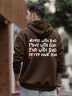 Moletom Unissex Estampado Frase Cristã Amém Fé em Deus Gospel Streetwear Casual Inverno Premium