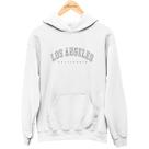 Moletom Unissex Los Angeles Estampado Modinha Confortável Preto Com Branco,M