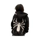 Moletom Unissex Oversized Com Zíper Completo E Capuz Estampado De Aranha Estilo Harajuku Punk Gótico