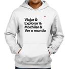 Moletom Viajar & Explorar & Mochilar & Ver o mundo - Foca na Moda