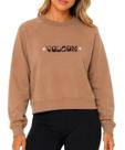 Moletom Volcom Careca Stone Crew Feminino - Bege Moletom Volcom Careca Stone Crew Feminino - Bege