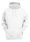 Moleton Branco Blusa de Frio Liso Unissex Com Capuz Canguru