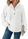 Moletons Eytino Plus Size para mulheres com decote em V e ilhós bordados Moletons Eytino Plus Size para mulheres com decote em V e ilhós bordados