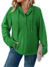 Moletons Eytino Plus Size para mulheres, manga comprida, decote em V, 4 vezes verdes Moletons Eytino Plus Size para mulheres, manga comprida, decote em V, 4 vezes verdes