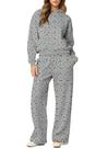 Moletons OLAPTA femininos Ditsy Flower Print, roupas de 2 peças