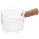Molheira 50ml Lyor de Vidro e Bambu Cremeira Servir Caldas Molhos Mesa Posta