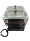 Molheira Inox 5 Kg 2 Cubas 2,5kg tampa de vidro