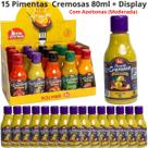 Molho Pimenta Cremosa Para Lanches Carolina Reaper Picancia Extra Forte Display Bahia Premium Até 4 Sabores C/15un 80ml