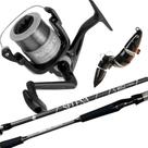 Molinete Carretel com Linha Vara 1,65mt Pesca Robalo Isca
