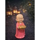 Monge Buda Flor de Lótus 3D 10cm Decoração Zen Casa