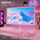 Monitor 19 Polegadas Monocron MN19R1 HD+ 75Hz HDMI VGA Rosa