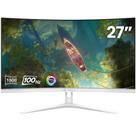 Monitor CRUA branco curvo de 27 polegadas Full HD 100 Hz 99% sRGB