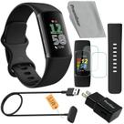 Monitor de atividade Fitbit Charge 6 preto, kit com pulseiras