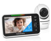 Monitor de bebê HelloBaby Upgrade, tela de 5" com bateria de 30h