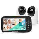 Monitor de bebê Kidsneed 5 Split com 2 câmeras HD 720P com visão noturna Monitor de bebê Kidsneed 5 Split com 2 câmeras HD 720P com visão noturna