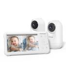 Monitor de bebê Momcozy 1080P 5" com tela dividida com 2 câmeras