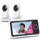 Monitor de bebê VTech VM350-2 com tela de 5 polegadas atualizada e 2 câmeras