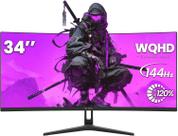 Monitor de jogos CRUA Curvo WQHD de 34 polegadas 144 Hz 1500R Ultrawide