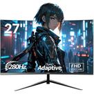 Monitor de jogos ZZA 27 polegadas 280 Hz 240 Hz 1080p 1 ms VRB Curvo