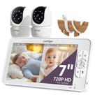 Monitor de vídeo para bebês Comfyer com tela dividida com 2 câmeras 1080P