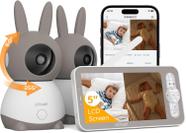 Monitor de vídeo para bebês iEGeek 2K com tela dividida de 5 polegadas